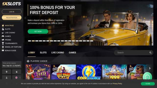 1xSlots casino screenshot